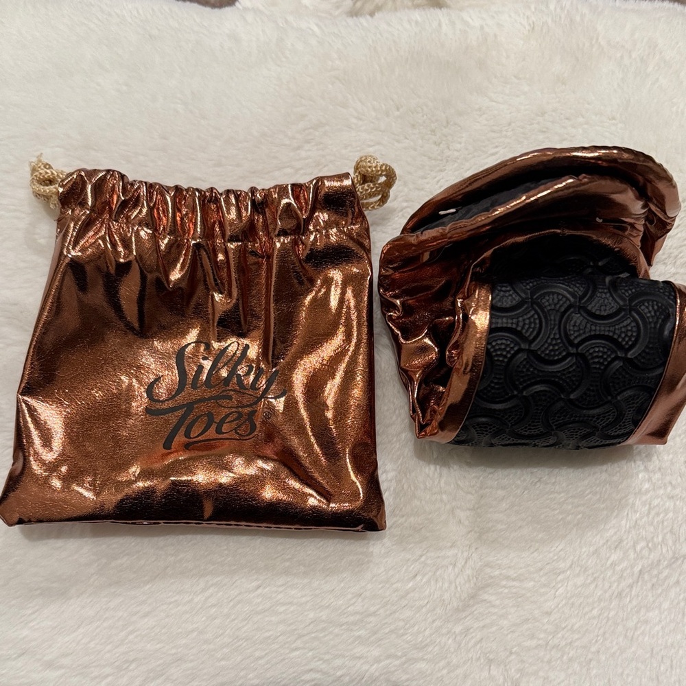 Rose Gold Foldable Ballet Slippers with Carry Bag